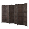 6 Panel Room Divider Privacy Screen Wall Folding Partition Hand-woven Rattan