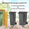 Wheelie Bin Storage Double Wooden Store Outdoor Garden Dustbin Shed Free Kit