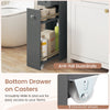 Small Bathroom Storage Cabinet 4-Tier Narrow Toilet Side Storage Cabinet-Grey