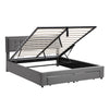 Ottoman Storage Gas Lift Bed Upholstered Bed Frame with Drawer 5ft King Bed Grey