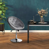 Grey Velvet Swivel Bar Stool Chair Tufted Back Height Adjustable Seat