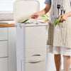 Kitchen Rubbish Waste Bin Recycling Dual Multi Compartment Pedal Dustbins Wheels