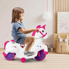 12V Electric Car Ride On Car Horse Riding Mode Music Unicorn Toy-Rose