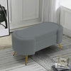 Curly Velvet Faux Fur Bench Padded Footstool Entryway Seat with Gold Metal Legs