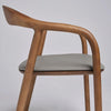 Copenhagen Dining Chair Grey PU Vegan Leather Padded Seat Walnut Curved Frame