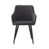 Set Of 2 Grey Dining Chairs Faux Leather Office Chairs Padded Seat Kitchen