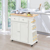 Rolling Kitchen Cart Island Cupboard Serving Utility Trolley Drawer w/ Wine Rack