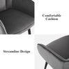 Grey Velvet Dining Chairs Set 2 Low Back Kitchen Dining Room Chairs Metal Legs