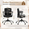 Office Comfy Rolling Task Chair Makeup Vanity Chair w/Wheels-Coffee