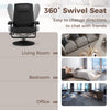 360°Swivel Recliner with Adjustable Backrest & Padded Seat-Black