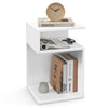 S-shaped Bedside Table Modern Side Table Sofa End Table with 2 Open Compartments