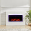 Fireplace Electric LED Log Fire Flame White Suite FreeStanding Heater Set 34inch