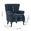 High Wing Back Armchair Navy Blue Chair Fireside Seat Living Room Lounge UK