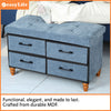 Easylife Ottoman Storage Bench With Drawers (Teal). Folding Storage Unit for