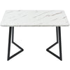 Dining Table and Chairs Set Metal Marble Effect Table Dining Set 4 Grey Chairs