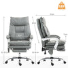 Executive Office Chair with Airbag Lumbar Support, PU Desk Chair with Footrest