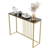 Marble Kitchen Breakfast Bar Table Counter Dining Table High Desk w/ Metal Frame