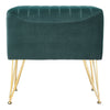 Velvet Footstool Ottomans with 4 Metal Legs Dressing Table Stool Bedroom Chairs