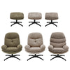 Chenille Padded Recliner Chair Armchair Lounge Swivel Sofa Chairs with Footstool