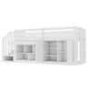 KIDS CHILDREN'S BED 3FT CABIN BED MID SLEEPER WITH DESK, STAIRS STORAGE CABINET