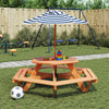 Picnic Table for 6 with Hexagon Solid Wood Fir G2F1