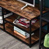 Industrial Style TV Stand Cabinet w/ Storage&2 Shelves Metal Frame Living Room