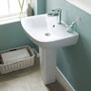 Bathroom 545mm Wash Basin & Full Pedestal 1 Tap Hole White Ceramic Modern Sink