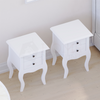 2x White Bedside Cabinet Table Nightstand Chest of Drawers 2 Drawer Bedroom Unit