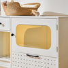 White Cat Litter Box Enclosure, Hidden Litter Box Furniture,4 Drawers,W/LED