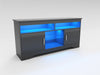 High Gloss 2 Door TV Unit Cabinet 135cm Black TV Stand Sideboard Entertainment