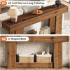 63-Inch Console Table, Farmhouse Solid Wood Entryway Table with U-Shaped Base