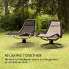Garden Recliner Chair Swing Sun Lounger Retractable Outdoor Home Furniture Black