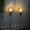 Solar Powered Sun/Half Moon/Flame LED Stake Light Warm White Garden Outdoor Lamp