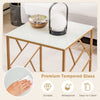 Square Side Table Modern Sofa End Table Desk Nightstand Tempered Glass Tabletop