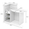 Office Reception Desk Front Counter Desk w/ Adjustable Shelf-White
