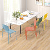 4Pcs Stackable Kitchen Chairs Set Modern Plastic Dining Room Chairs Color