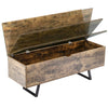 Wooden Shoe Bench with Storage Bin Chest Rustic Brown Trunk Box Bedroom Hallway
