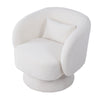 Teddy Velvet Rotating Tub Armchair Swivel Chairs Padded Accent Sofa with Bolster