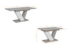 Extendable Table 120-160x80cm Kitchen Stone White Effect Fast Delivery