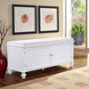 Upholstered Bed End Bench Accent Lounge Sofa Window Seat 2 Doors Storage Cabinet