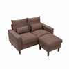 2 Seater faux leather/Linen Fabric Love Seat Sofa Armchair with Footstool Couch