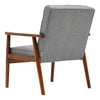 Grey Fabric Accent Chair Scandi Armchair Rubber Wood Frame Single Fireside Sofa