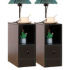 Slim Bedside Table Cabinet with Drawer for Bedroom Sofa Side Table End Tables