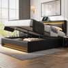 Ottoman Gas Lift Storage Bed PU Upholstered Bed Frame & Headboard 6ft Super King