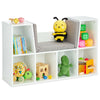 Kids Bookcase Storage Cushioned Reading Seat Shelving Unit Six Cubes Organiser