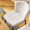2PC Beige Dining Chairs Velvet Upholstered Seat Kitchen Chair Metal Legs