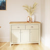 Cream Oak Living Room Furniture Sideboard Storage Cabinet Cupboard