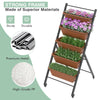 5-Layer Vertical Raised Garden Bed Elevated Freestanding Planter w/Wheels