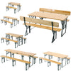 Folding Wooden Beer Table and Bench Set Garden Outdoor Bistro Bench Desk Chairs