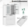 Floor Cabinet Freestanding Bathroom Storage Cabinet-White